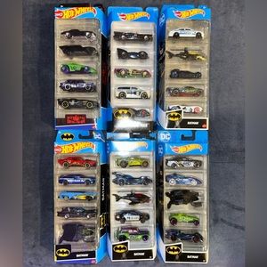 Set of Six DC Comics Batman Hot Wheels 5-Packs